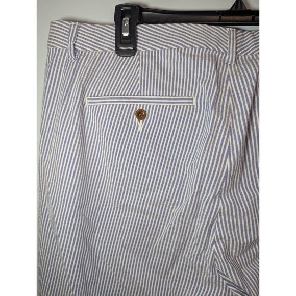 Polo Ralph Lauren Womens Blue White Striped Seersucker Nautical Ankle Pants 14 - Picture 11 of 13